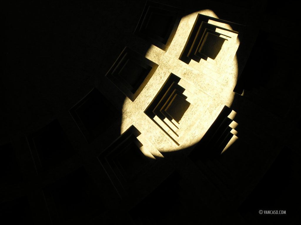 Coffered ceiling in the Pantheon in Rome, Italy