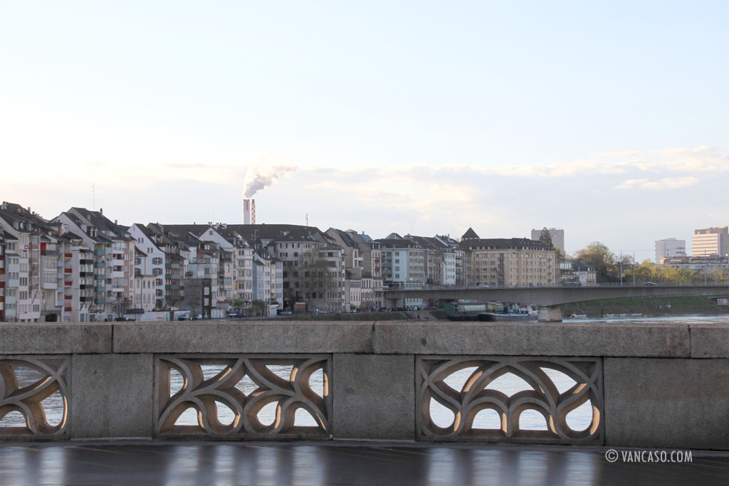 along the Rhine River in Basel Switzerland
