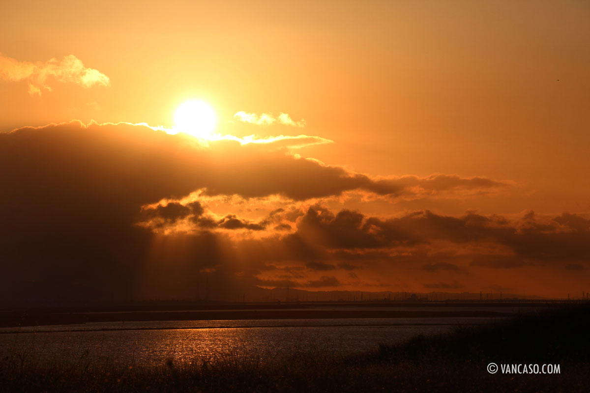 Sunset in Alviso, CA, USA