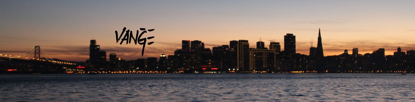 VANGE logo over San Francisco, California