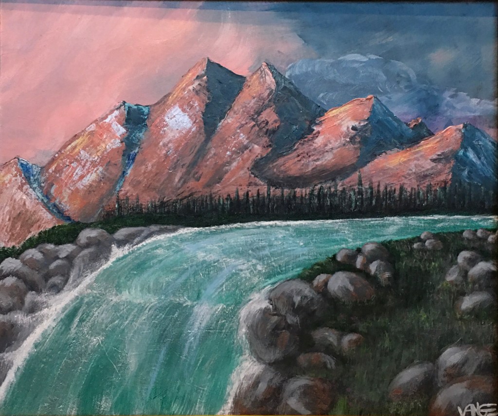 Edge of the Falls painting by Vange